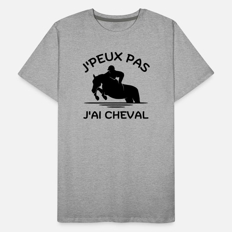 équitation, jumping, saut d'obstacles T-shirt bio Premium Homme