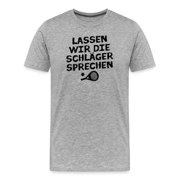 Turnier Spieler Statement Ball Racket Trainer - Männer Premium Bio T-Shirt - Grau meliert - Vorne - Damien (186cm)