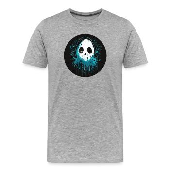 Geist - Männer Premium Bio T-Shirt - Grau meliert - Vorne - Damien (186cm)