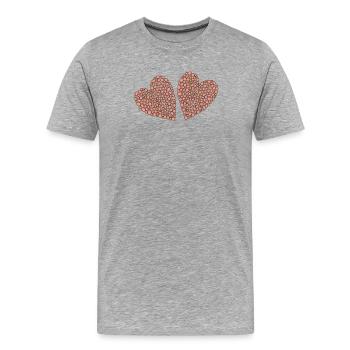 doppelherzen style - Männer Premium Bio T-Shirt - Grau meliert - Vorne - Damien (186cm)