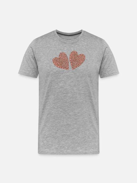 Double Hearts Style - Men's Premium Organic T-Shirt - heather grey