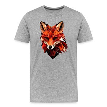 Stilisierter Fuchs, geometrisch - Männer Premium Bio T-Shirt - Grau meliert - Vorne - Damien (186cm)