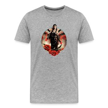 Le pouvoir de la sorcière noire - T-shirt bio Premium Homme - gris chiné - Devant - Damien (186cm)