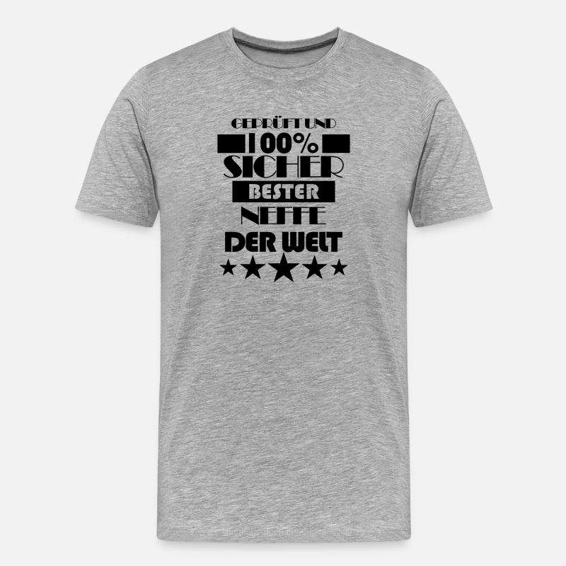 Neffe SpruchGeschenk - Männer Premium Bio T-Shirt - Grau meliert