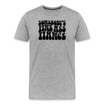 Jemandes feiner Verlobter, Bräutigam zu sein Verlobung - Männer Premium Bio T-Shirt - Grau meliert - Vorne - Damien (186cm)
