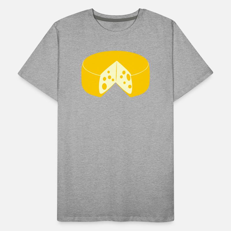 Fromage jaune doré avec pointe coupée T-shirt bio Premium Homme