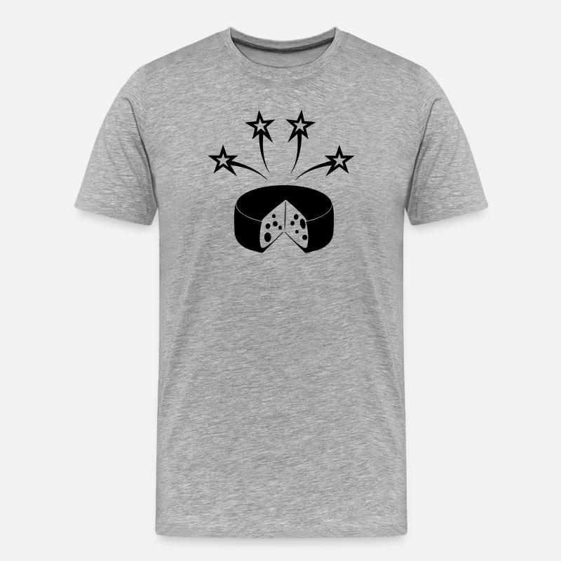 Käse mit vier Sternen - Männer Premium Bio T-Shirt - Grau meliert