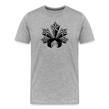 Cheese radiating stars - Men's Premium Organic T-Shirt - heather grey - Front - Damien (186cm)