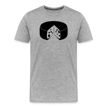 Cheese with cut out - Men's Premium Organic T-Shirt - heather grey - Front - Damien (186cm)