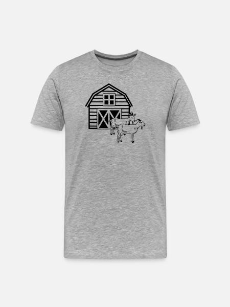 Élevage caprin deux chèvres - T-shirt bio Premium Homme - gris chiné