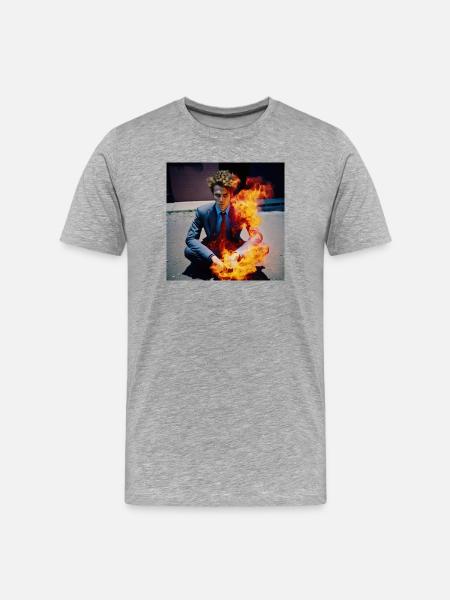 Burning Man 01 - T-shirt bio Premium Homme - gris chiné