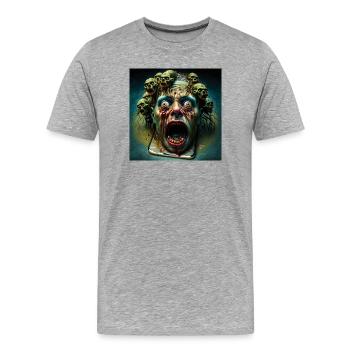 Cursed phone - Men's Premium Organic T-Shirt - heather grey - Front - Damien (186cm)