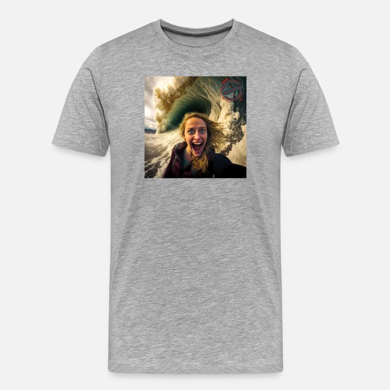 Stefie Selfie Addict zertifiziert - Männer Premium Bio T-Shirt - Grau meliert