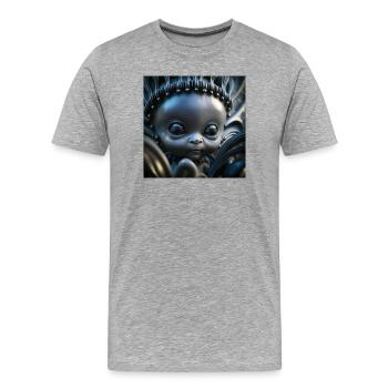 Foto Makro Kreatur 12 - Männer Premium Bio T-Shirt - Grau meliert - Vorne - Damien (186cm)