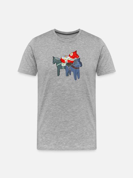 Chevaux Dala - T-shirt bio Premium Homme - gris chiné