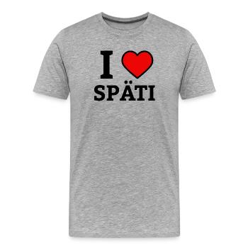 I Love Späti - <3 Heart - Berlin Kultur mit Humour - T-shirt bio Premium Homme - gris chiné - Devant - Damien (186cm)