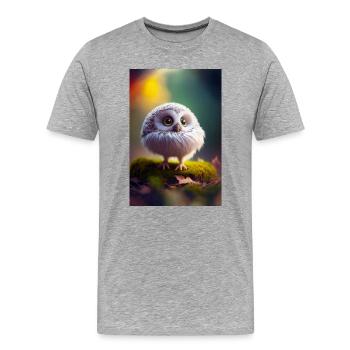 Owl roudoudoupitchou - Men's Premium Organic T-Shirt - heather grey - Front - Damien (186cm)