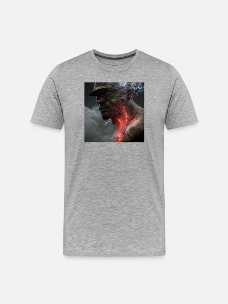 Portrait elektrik 02 - Men's Premium Organic T-Shirt - heather grey