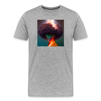 Porträt elektrik 06 - Männer Premium Bio T-Shirt - Grau meliert - Vorne - Damien (186cm)