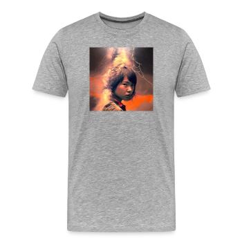 Porträt elektrik 16 - Männer Premium Bio T-Shirt - Grau meliert - Vorne - Damien (186cm)