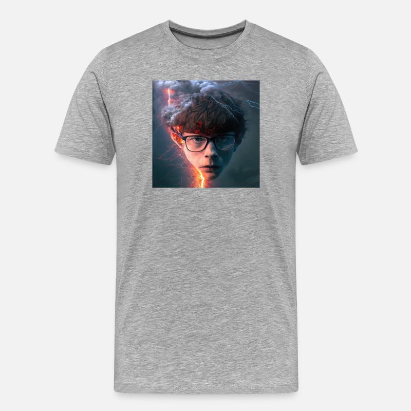 Porträt elektrik 07 - Männer Premium Bio T-Shirt - Grau meliert