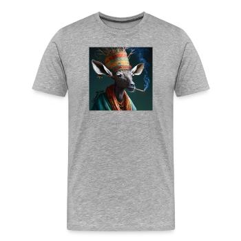 Cannabiche 01 mit - Männer Premium Bio T-Shirt - Grau meliert - Vorne - Damien (186cm)