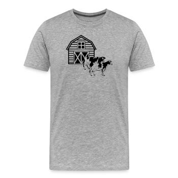 Kuhfarm - Männer Premium Bio T-Shirt - Grau meliert - Vorne - Damien (186cm)