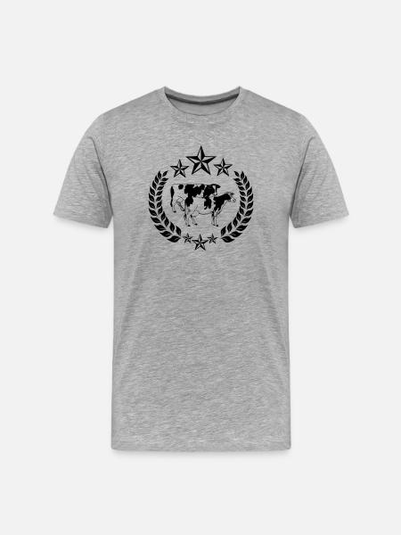 Cows in laurel wreath six stars - Men's Premium Organic T-Shirt - heather grey