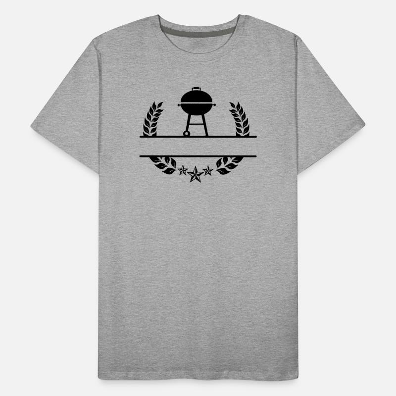 BBQ Monogramm Lorbeerkranz Männer Premium Bio T-Shirt
