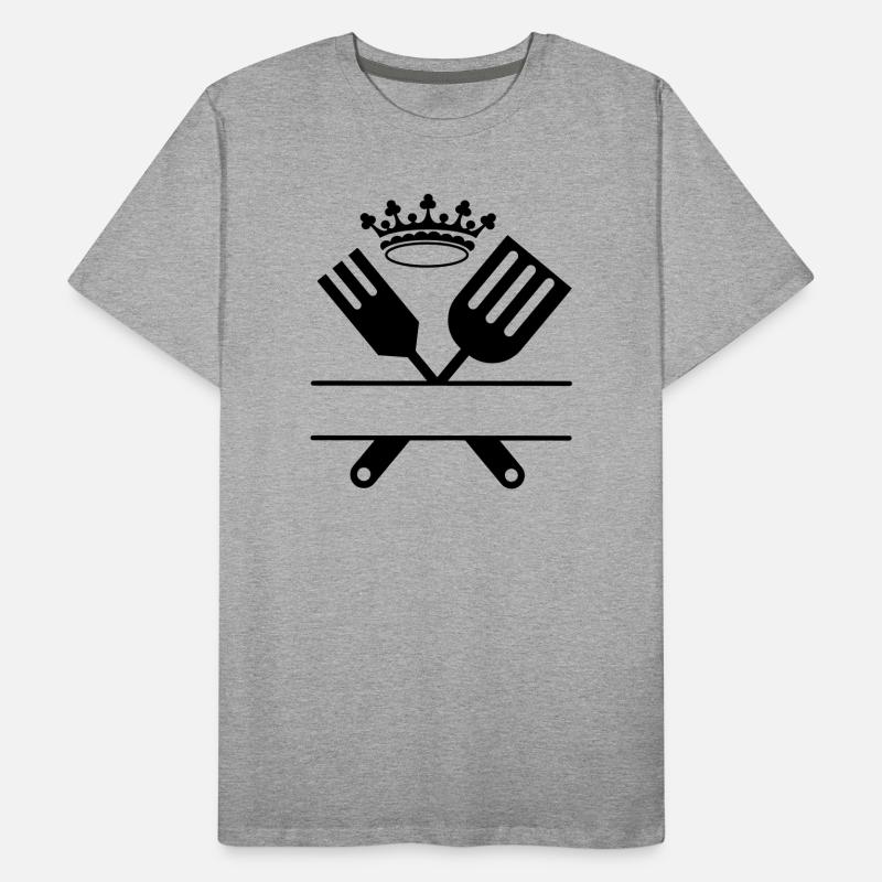 Grillbesteck Monogramm mit Krone Männer Premium Bio T-Shirt