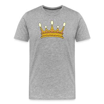 Crown golden with five pearls. - Men's Premium Organic T-Shirt - heather grey - Front - Damien (186cm)