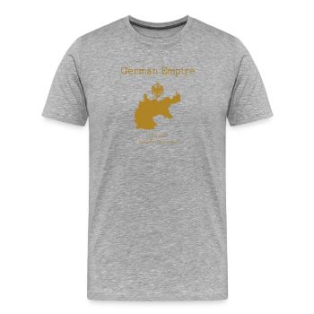 Empire allemand - T-shirt bio Premium Homme - gris chiné - Devant - Damien (186cm)