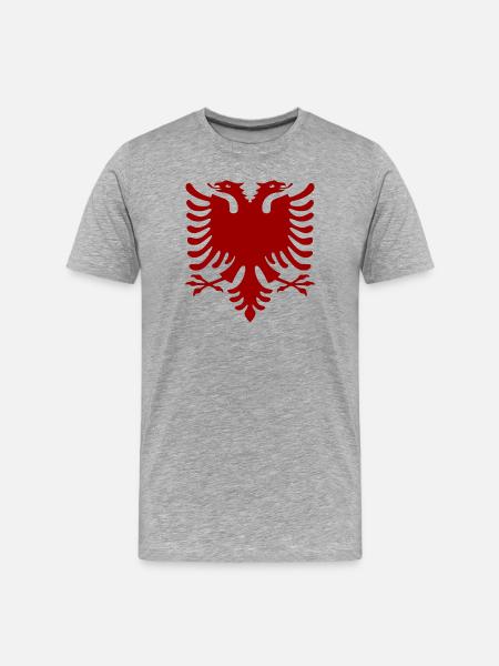 Albanian Eagle - Men's Premium Organic T-Shirt - heather grey