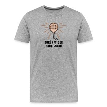 Padel Spieler Racket Statement Sportart Padelspiel - Männer Premium Bio T-Shirt - Grau meliert - Vorne - Damien (186cm)