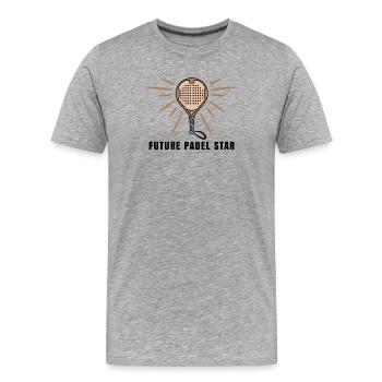 Padel Player Racket Padel Game Statement Sport - Men's Premium Organic T-Shirt - heather grey - Front - Damien (186cm)