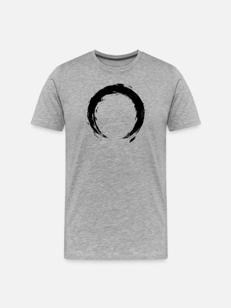 Enso Zen Cirkel - Herre Premium T-shirt økologisk - grå meleret