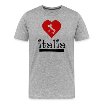 Italia - Männer Premium Bio T-Shirt - Grau meliert - Vorne - Damien (186cm)
