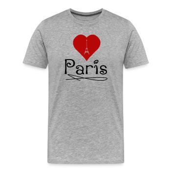 Ich liebe Paris - Männer Premium Bio T-Shirt - Grau meliert - Vorne - Damien (186cm)