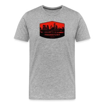 Écusson de la ligne de Francfort Rouge Noir - T-shirt bio Premium Homme - gris chiné - Devant - Damien (186cm)