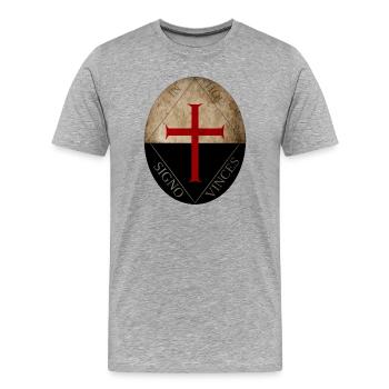 Knights Templar - Men's Premium Organic T-Shirt - heather grey - Front - Damien (186cm)