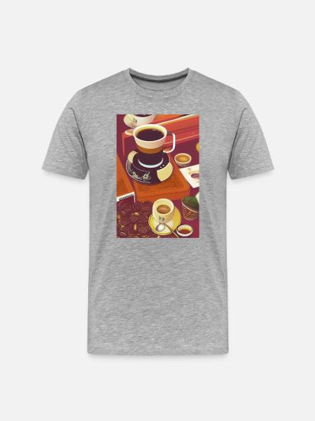 Coffee, coffee beans - Men's Premium Organic T-Shirt - heather grey