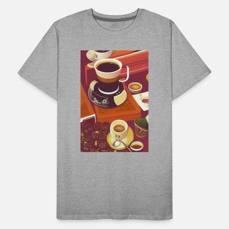 Café, grains de café T-shirt bio Premium Homme