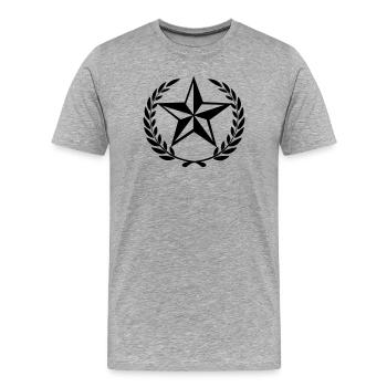 Étoile en couronne de laurier - T-shirt bio Premium Homme - gris chiné - Devant - Damien (186cm)