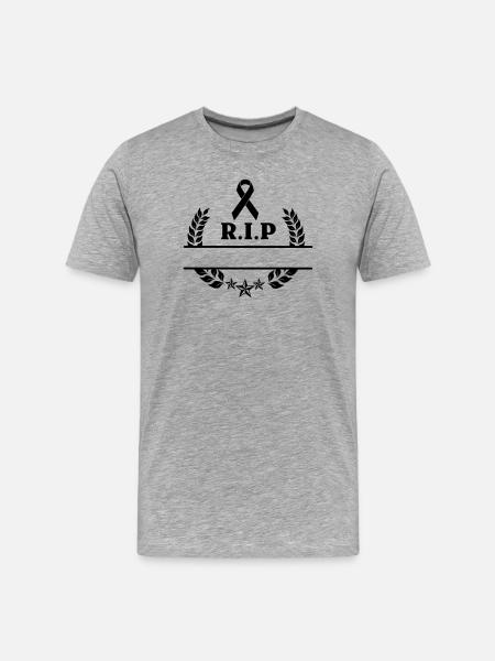 Rest in peace Logo laurel wreath - Men's Premium Organic T-Shirt - heather grey