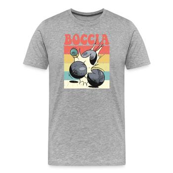 Bocciaspieler Bekleidung mit Boccia Kugeln Boccia - Männer Premium Bio T-Shirt - Grau meliert - Vorne - Damien (186cm)