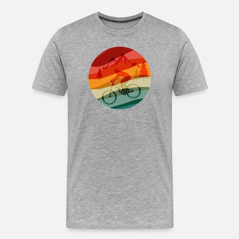 Rainbow Ridge MTB-Fahrer - Männer Premium Bio T-Shirt - Grau meliert