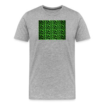 Dekopattern Formen und Objekte in Grün-Schwarz - Männer Premium Bio T-Shirt - Grau meliert - Vorne - Damien (186cm)