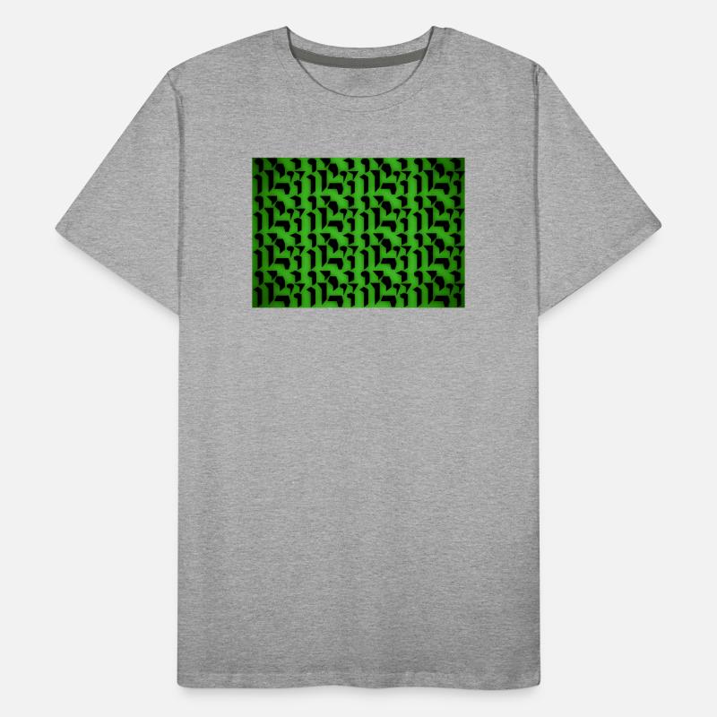 Deco pattern shapes and objects in green-black Men's Premium Organic T-Shirt