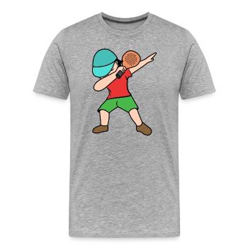 Padelspiel Racket Padel Spieler Tennis Aufschlag - Männer Premium Bio T-Shirt - Grau meliert - Vorne - Damien (186cm)