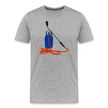 Bouteille de gaz avec couleur brûleur à gaz - T-shirt bio Premium Homme - gris chiné - Devant - Damien (186cm)